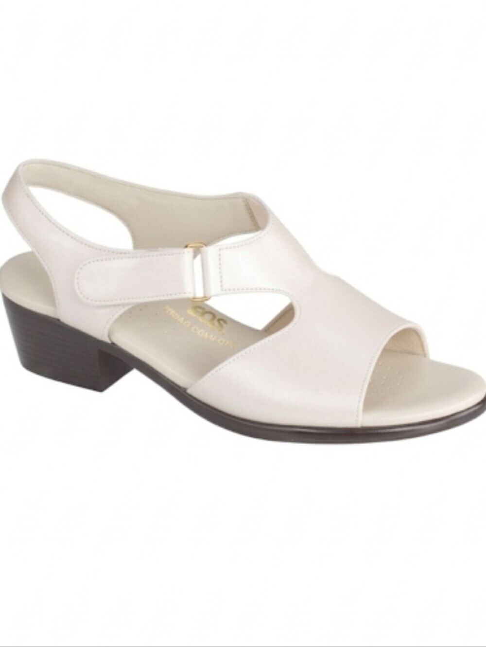 Sas Suntimer Heel Strap Comfortable Women's White Leather Slingback Sandals 9M